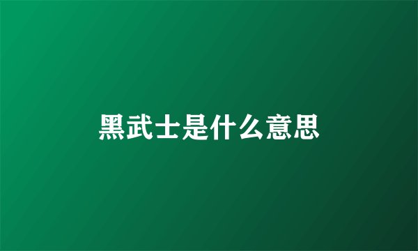 黑武士是什么意思