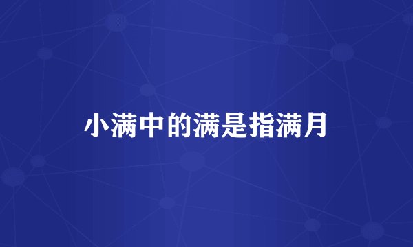 小满中的满是指满月