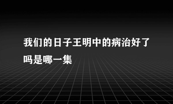 我们的日子王明中的病治好了吗是哪一集