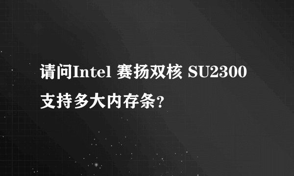 请问Intel 赛扬双核 SU2300支持多大内存条？