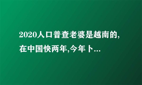 2020人口普查老婆是越南的,在中国快两年,今年卜口普查会怎样？