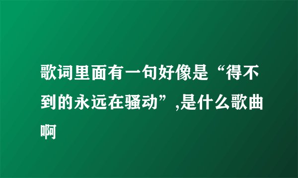 歌词里面有一句好像是“得不到的永远在骚动”,是什么歌曲啊