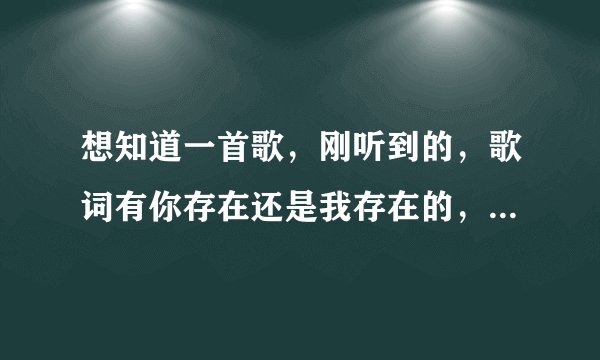想知道一首歌，刚听到的，歌词有你存在还是我存在的，忘了，后面是你的眼里你的心里
