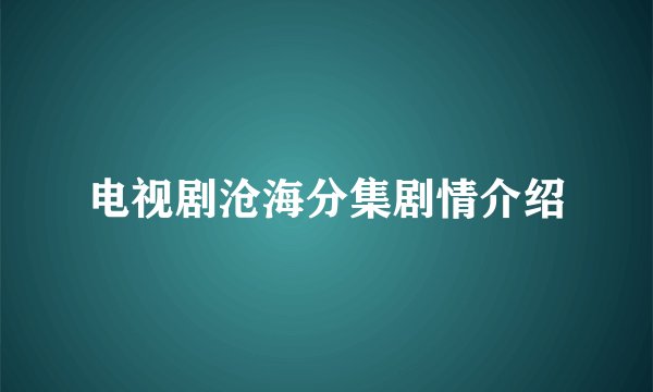 电视剧沧海分集剧情介绍