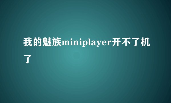 我的魅族miniplayer开不了机了