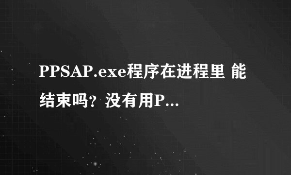 PPSAP.exe程序在进程里 能结束吗？没有用PPS看电影