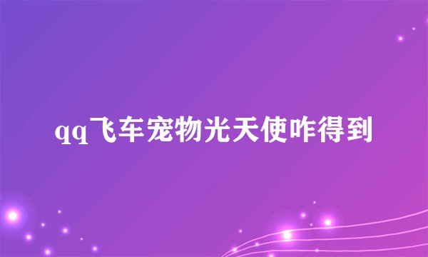 qq飞车宠物光天使咋得到