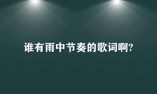 谁有雨中节奏的歌词啊?
