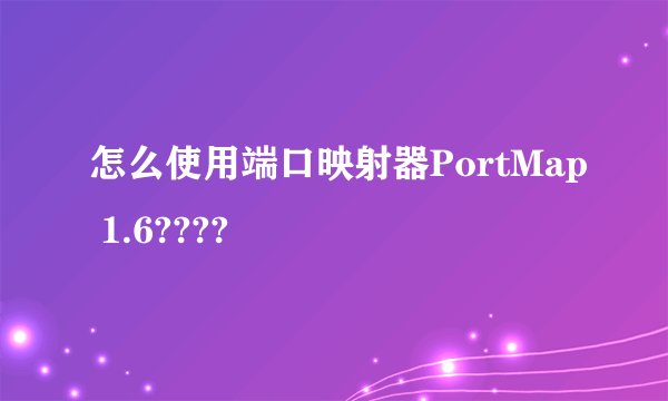怎么使用端口映射器PortMap 1.6????