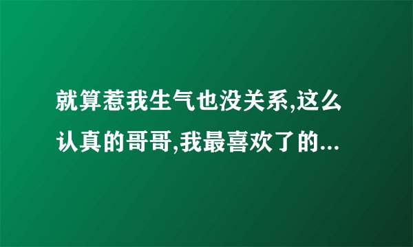 就算惹我生气也没关系,这么认真的哥哥,我最喜欢了的日语怎么翻译?