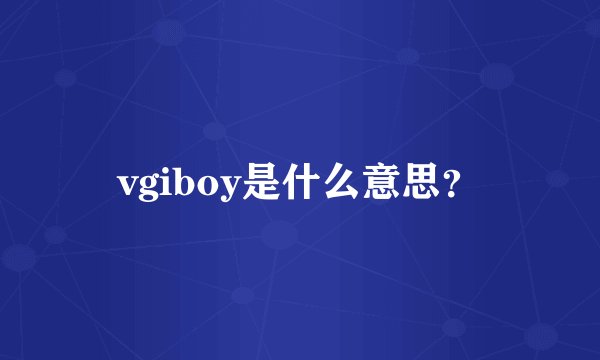 vgiboy是什么意思？