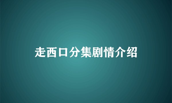走西口分集剧情介绍