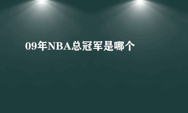 09年NBA总冠军是哪个ɘ
