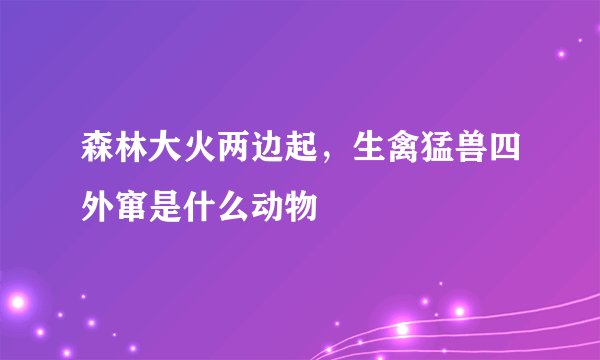 森林大火两边起，生禽猛兽四外窜是什么动物