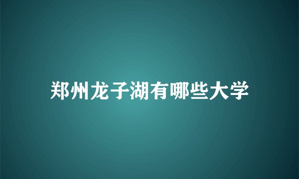 郑州龙子湖有哪些大学