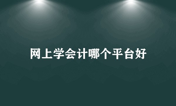 网上学会计哪个平台好