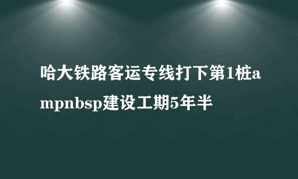 哈大铁路客运专线打下第1桩ampnbsp建设工期5年半