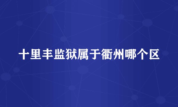 十里丰监狱属于衢州哪个区