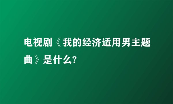 电视剧《我的经济适用男主题曲》是什么?