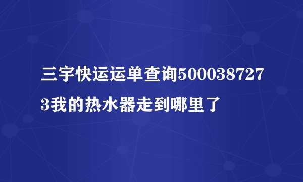 三宇快运运单查询5000387273我的热水器走到哪里了