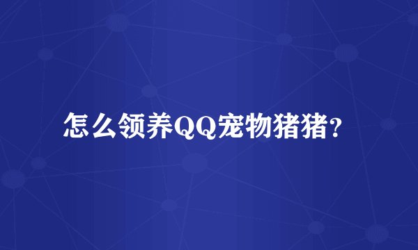 怎么领养QQ宠物猪猪？
