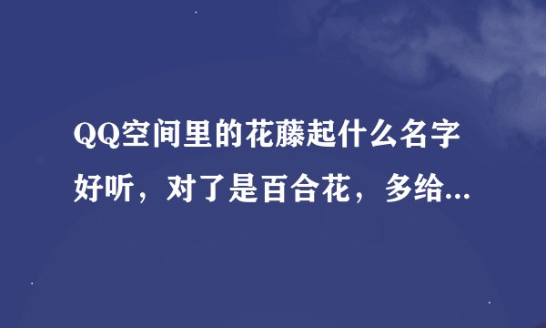 QQ空间里的花藤起什么名字好听，对了是百合花，多给几个 我是女生