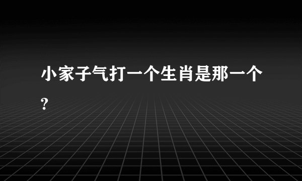 小家子气打一个生肖是那一个?