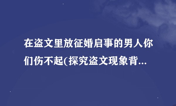 在盗文里放征婚启事的男人你们伤不起(探究盗文现象背后的社会心理问题)