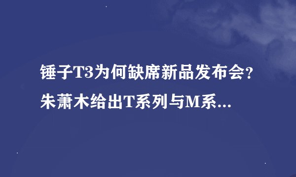 锤子T3为何缺席新品发布会？朱萧木给出T系列与M系列定位和转变原因