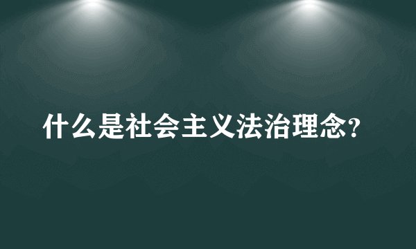 什么是社会主义法治理念？