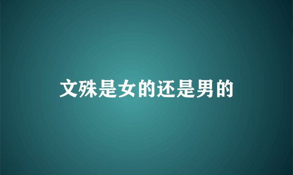 文殊是女的还是男的