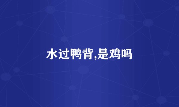 水过鸭背,是鸡吗