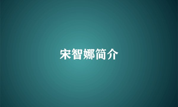 宋智娜简介