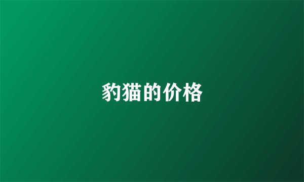 豹猫的价格