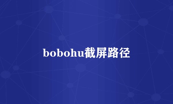 bobohu截屏路径