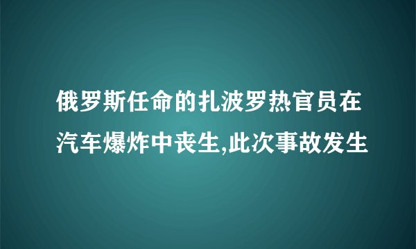 俄罗斯任命的扎波罗热官员在汽车爆炸中丧生,此次事故发生
