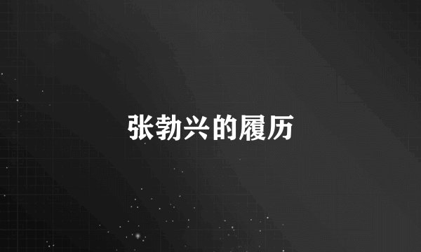 张勃兴的履历