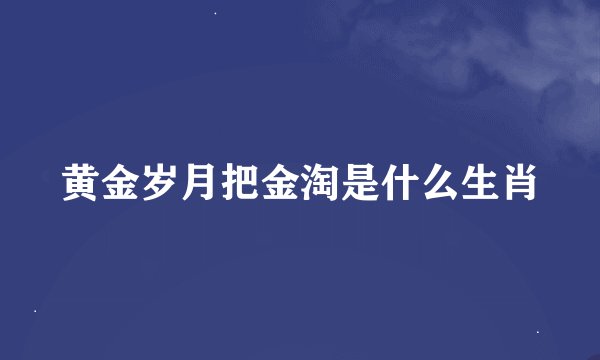 黄金岁月把金淘是什么生肖