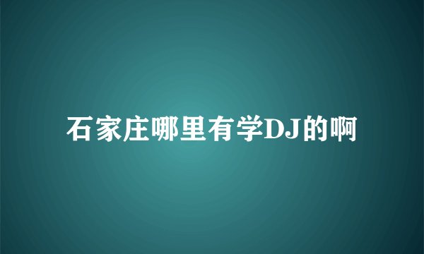 石家庄哪里有学DJ的啊