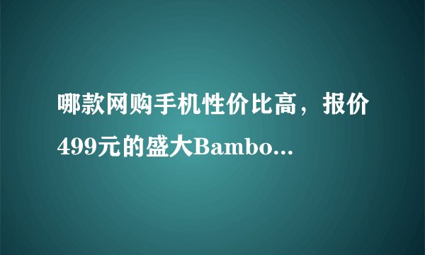 哪款网购手机性价比高，报价499元的盛大Bambook S1值得买吗？