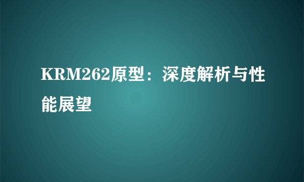 KRM262原型：深度解析与性能展望