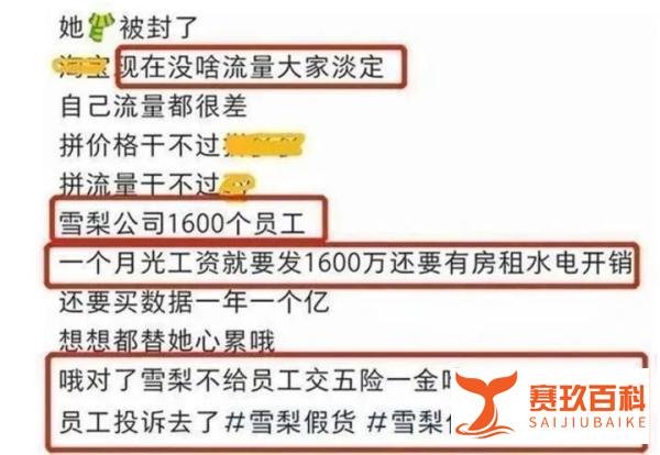 网红雪梨逃税陷危机，流量差账号被封，被曝不给员工交社保被投诉