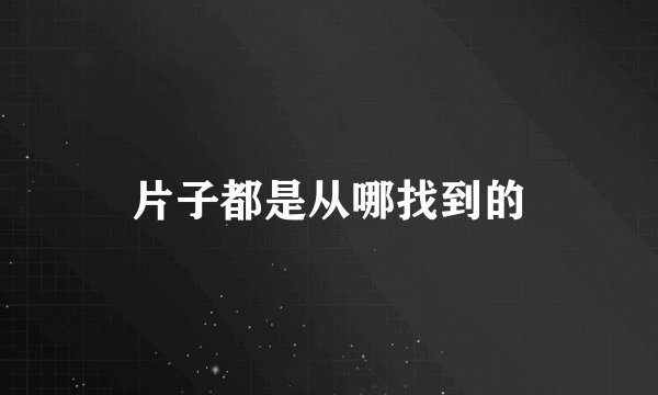 片子都是从哪找到的