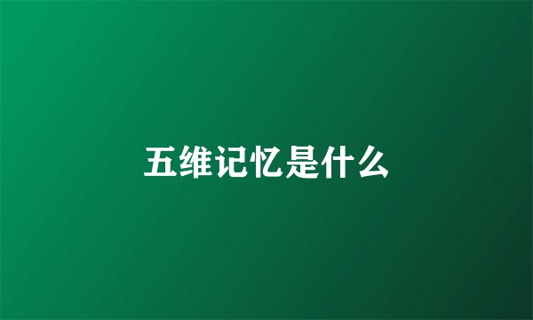五维记忆是什么
