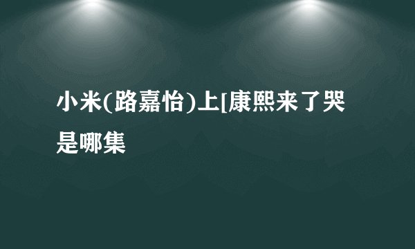 小米(路嘉怡)上[康熙来了哭是哪集