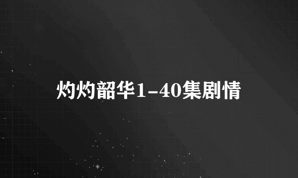 灼灼韶华1-40集剧情