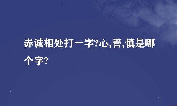 赤诚相处打一字?心,善,慎是哪个字?