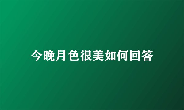 今晚月色很美如何回答