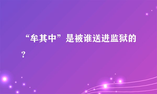 “牟其中”是被谁送进监狱的？