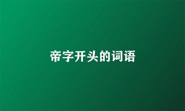 帝字开头的词语